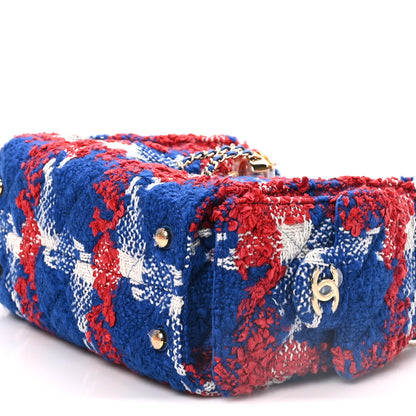 Chanel Tweed Quilted Small Chanel 25 Handbag Red White Blue 9 of 10