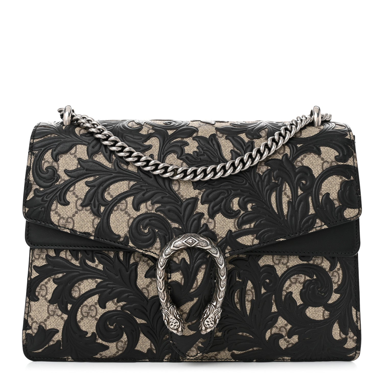Gucci GG Supreme Monogram Arabesque Medium Dionysus Shoulder Bag Black 1 of 10