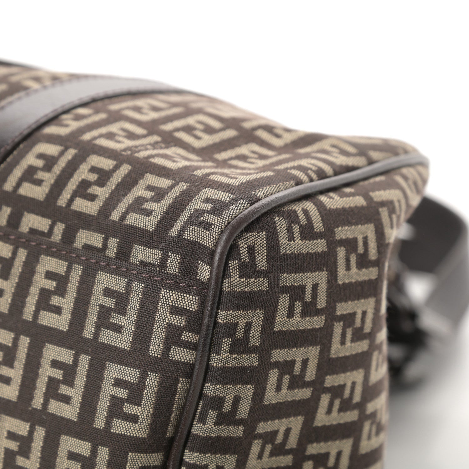 Fendi Zucchino Vitello Shoulder Bag Testa di Moro Beige 10 of 12