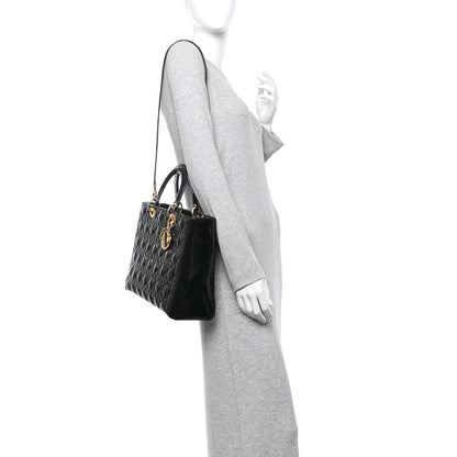 Christian Dior Patent Cannage Large Lady Dior Black 2 of 16