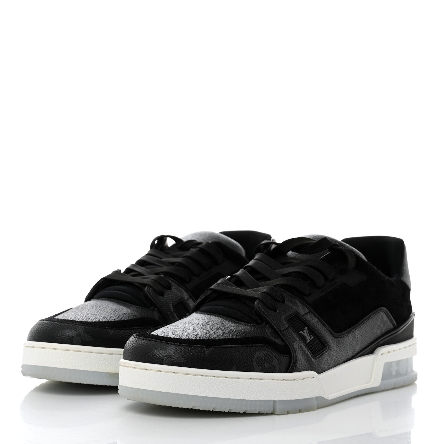Louis Vuitton Monogram Eclipse Mens LV Trainer Sneakers 8 Black 3 of 9