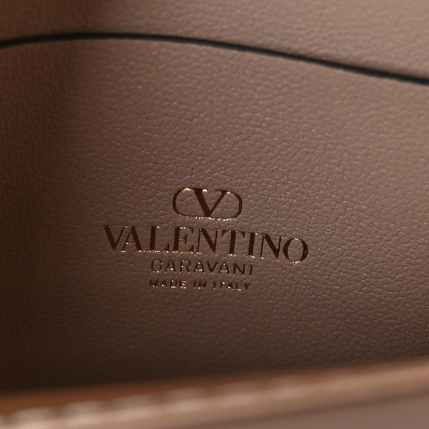 Valentino Garavani Vitello Rockstud Wallet on Chain Poudre 5 of 8