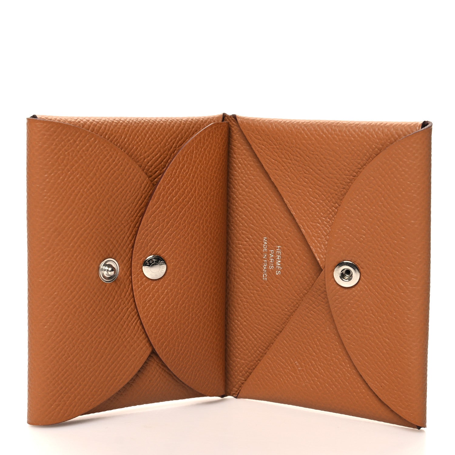 Hermes Epsom Calvi Duo Card Case Gold 5 of 9