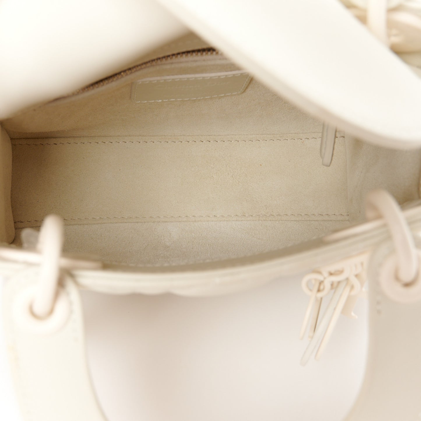 Ultra Matte Calfskin Cannage Mini Lady Dior Latte