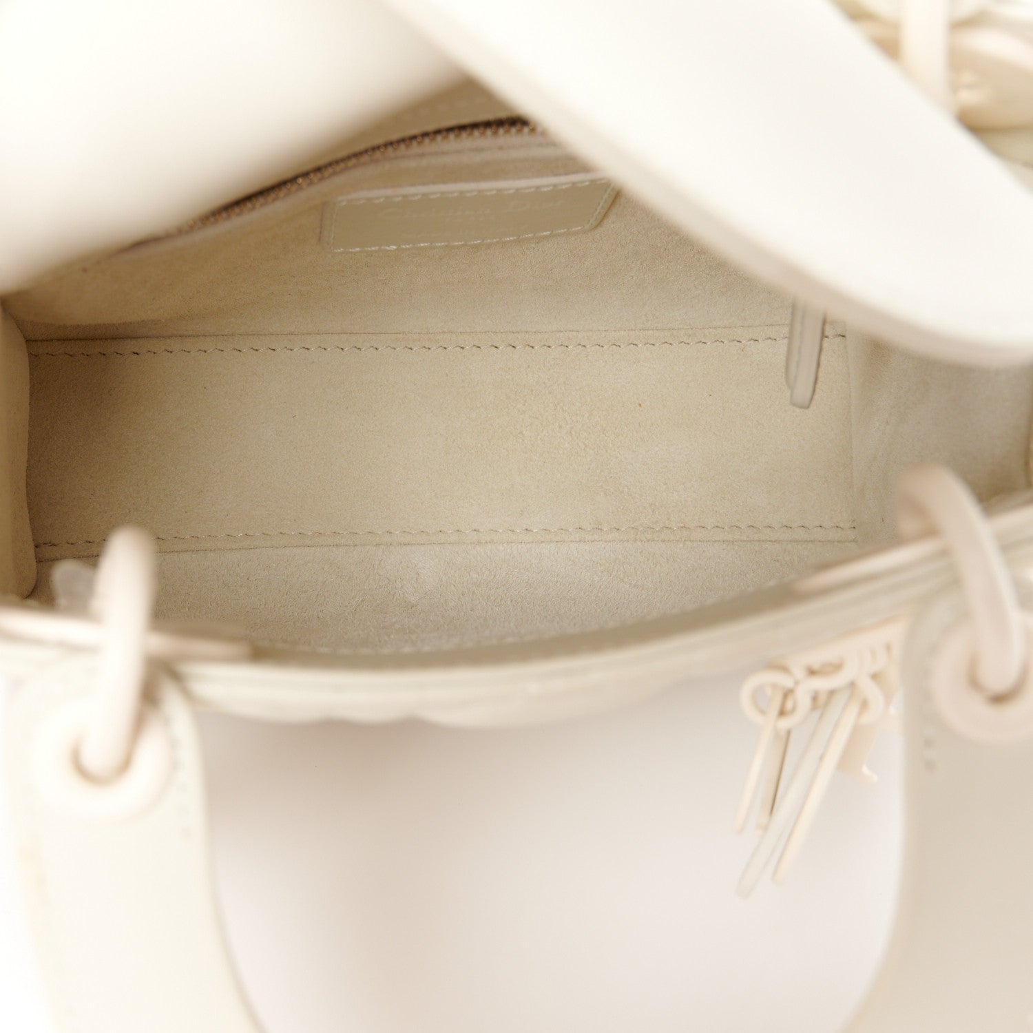 Christian Dior Ultra Matte Calfskin Cannage Mini Lady Dior Latte 5 of 12