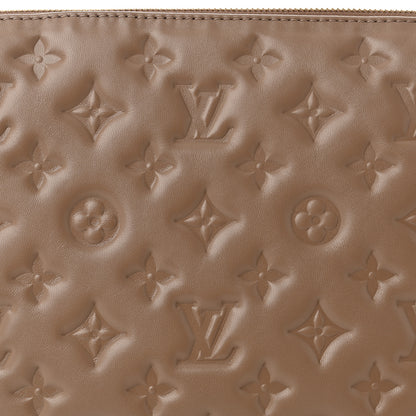 Louis Vuitton Lambskin Embossed Monogram Coussin PM Taupe 8 of 11