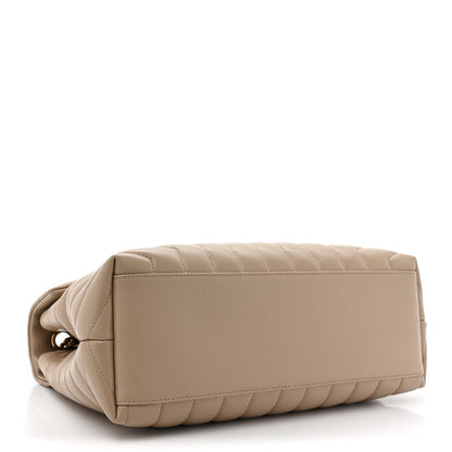 Saint Laurent Calfskin Y Quilted Monogram Medium Loulou Chain Satchel Dark Beige 4 of 10