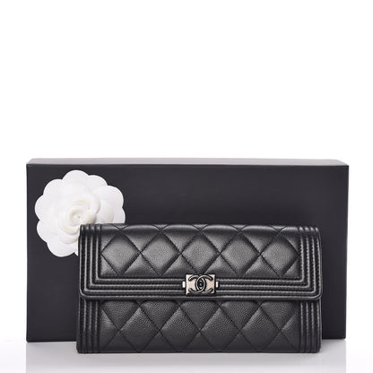 Chanel Caviar Quilted Boy Flap Wallet So Black 11 of 11