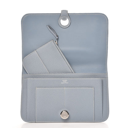 Hermes Togo Dogon Duo Wallet Bleu Lin 6 of 9