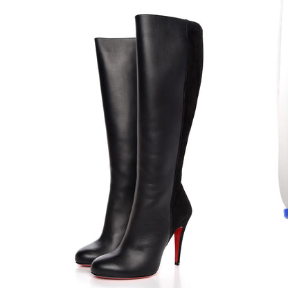 Christian Louboutin Calfskin Suede Acheval 100 Tall Boots 39.5 Black 3 of 8