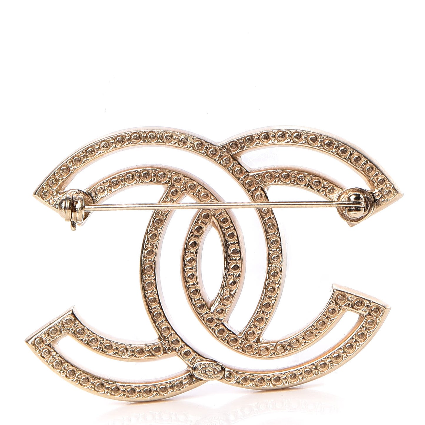 Crystal CC Brooch Gold