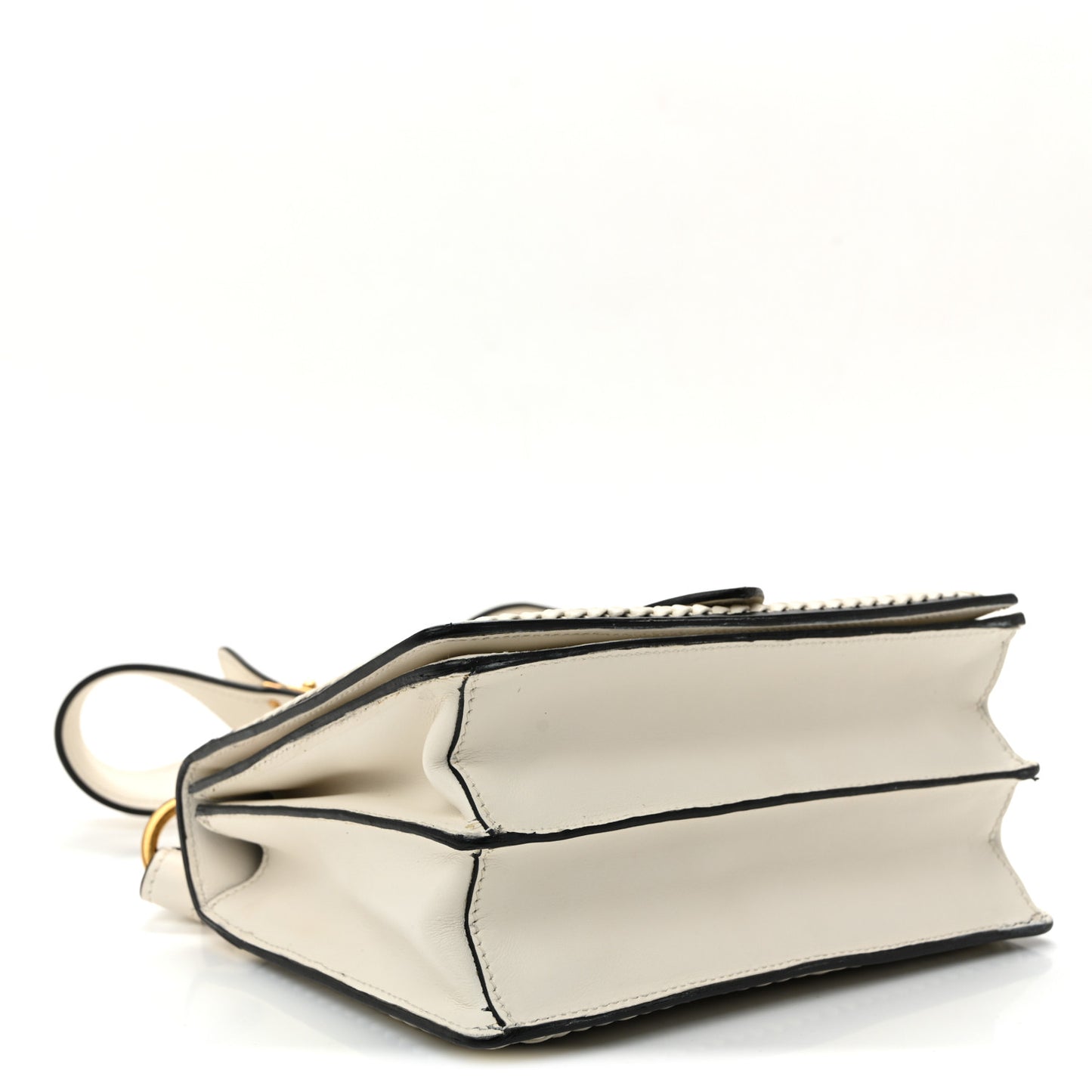 City Calf Raffia Saffiano Cahier Bag Naturale White