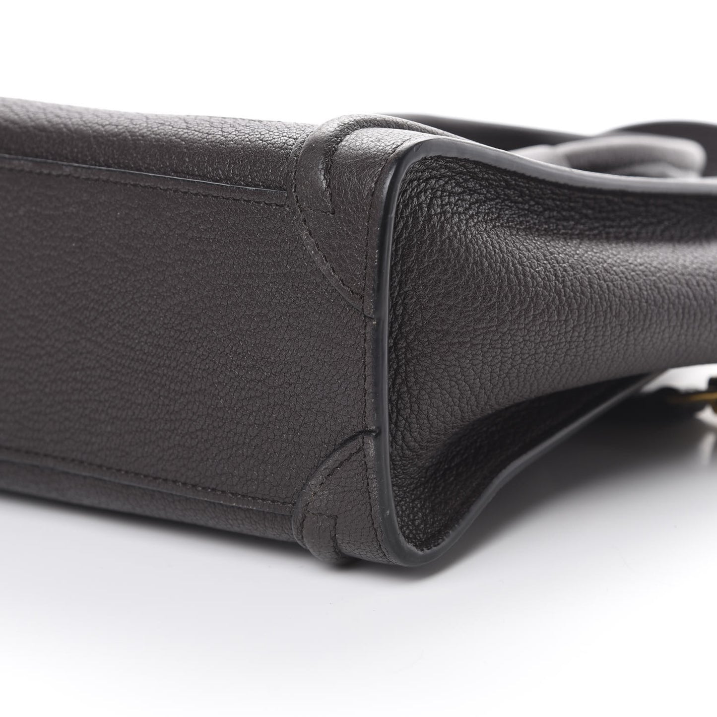 Drummed Calfskin Nano Luggage Brown