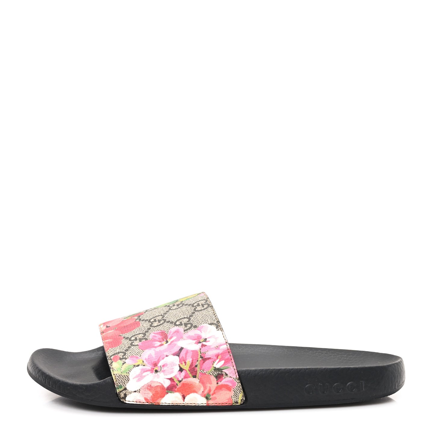 GG Supreme Monogram Blooms Slide Sandals 40 Beige Multicolor
