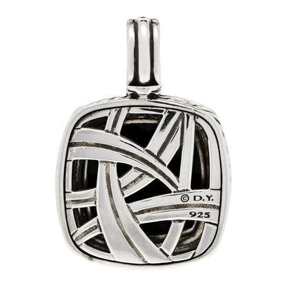 David Yurman Sterling Silver Diamond Black Onyx 16mm Albion Enhancer Pendant 3 of 4