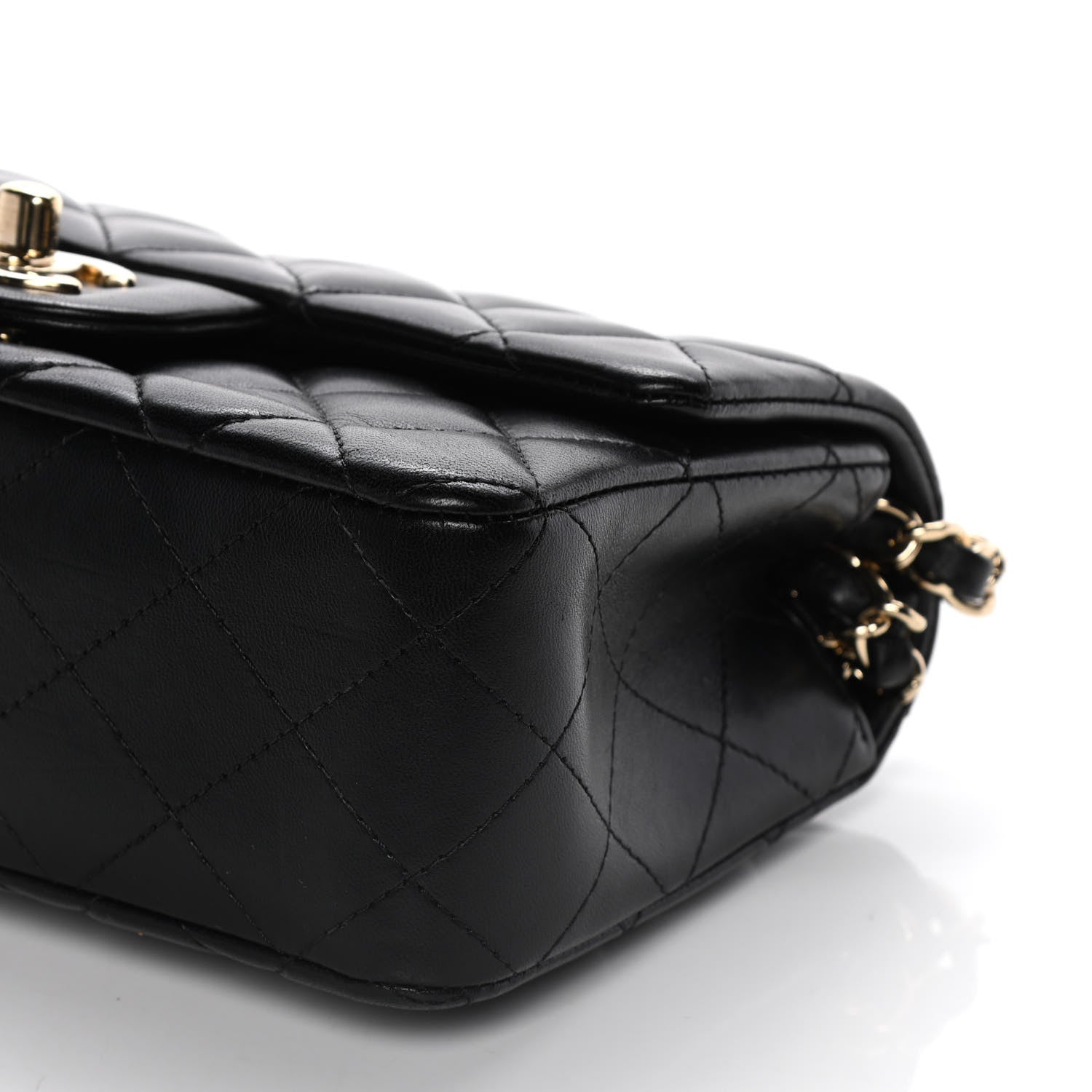 Chanel Lambskin Quilted Mini Rectangular Flap Black 8 of 12