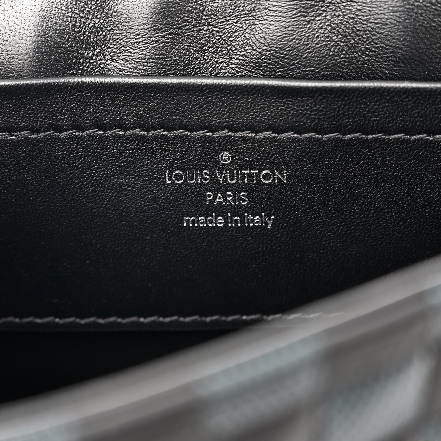 Calfskin Quilted Damier Twist MM Black Anthracite
