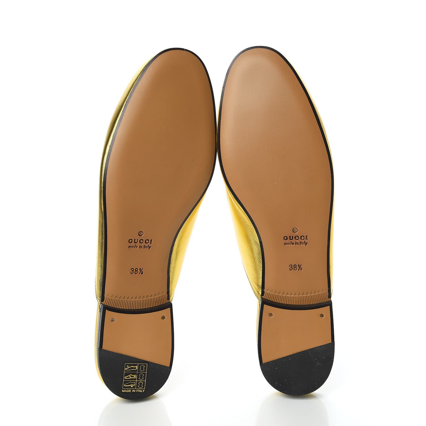 Metallic Nappa Womens Princetown Slippers 38.5 Gold
