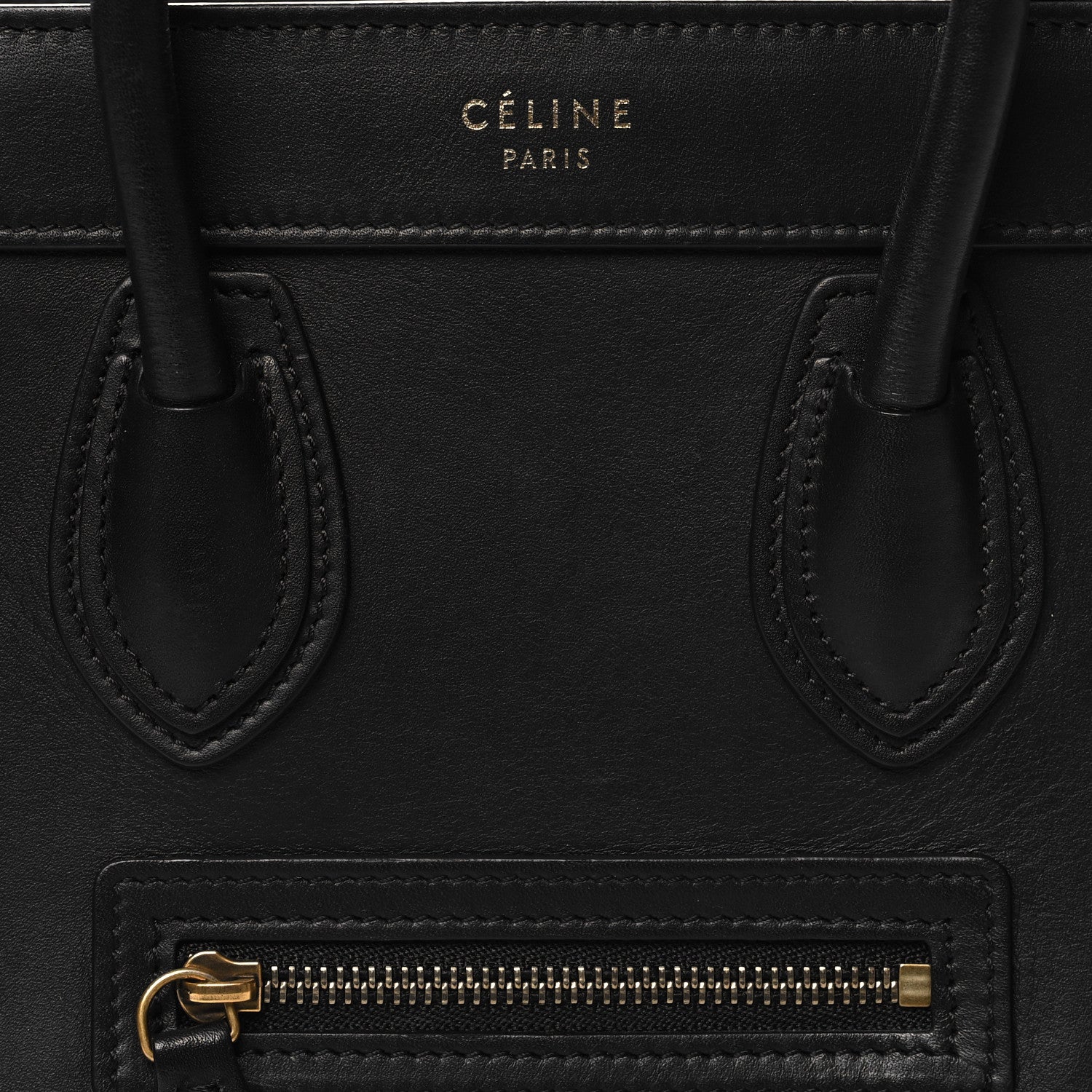 Celine Smooth Calfskin Nano Luggage Black 7 of 9