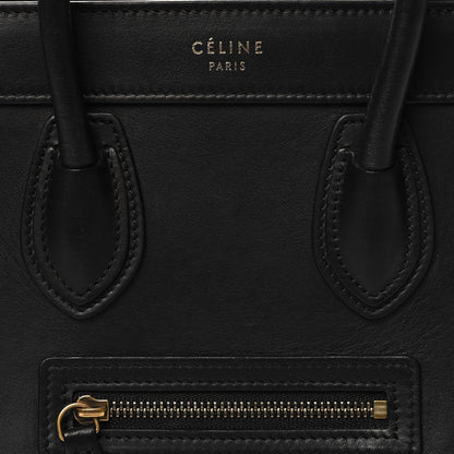 Celine Smooth Calfskin Nano Luggage Black 7 of 9