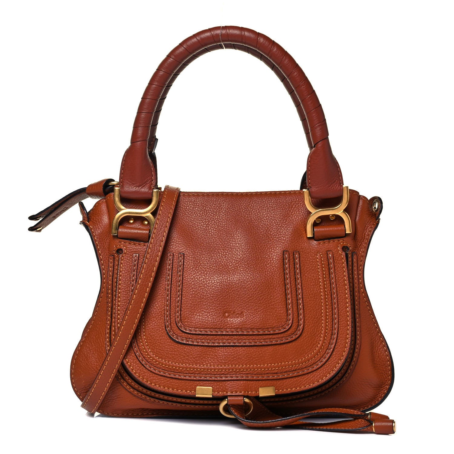 Chloe Calfskin Small Marcie Satchel Tan 1 of 9