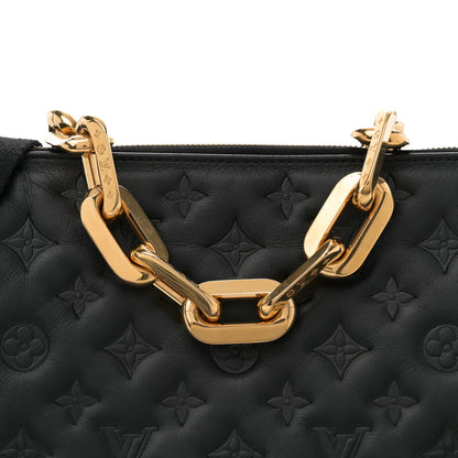 Louis Vuitton Lambskin Embossed Monogram Coussin MM Black 8 of 11