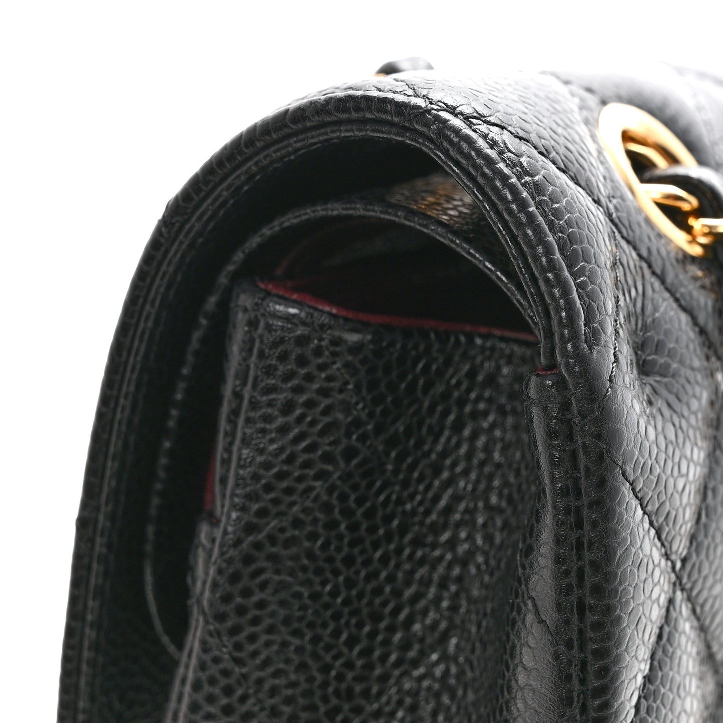 Caviar Quilted Medium Double Flap Black
