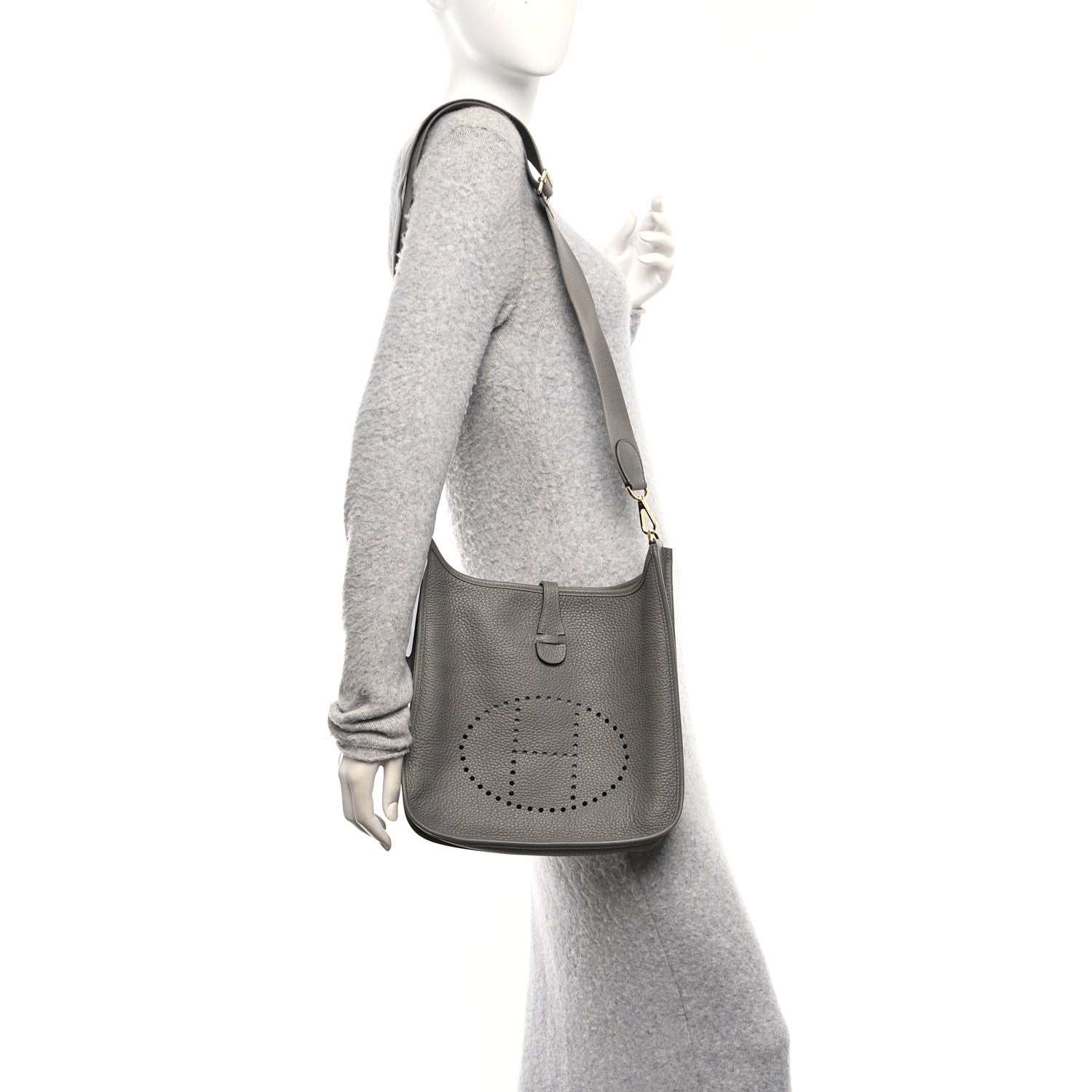 Hermes Taurillon Clemence Evelyne III PM Gris Meyer 2 of 10