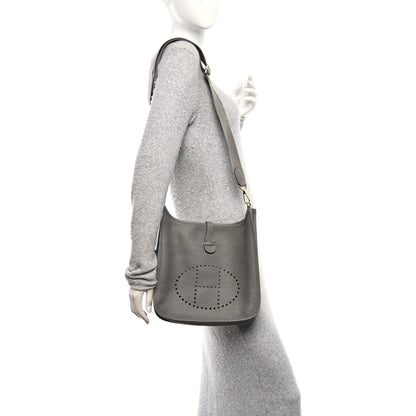 Hermes Taurillon Clemence Evelyne III PM Gris Meyer 2 of 10