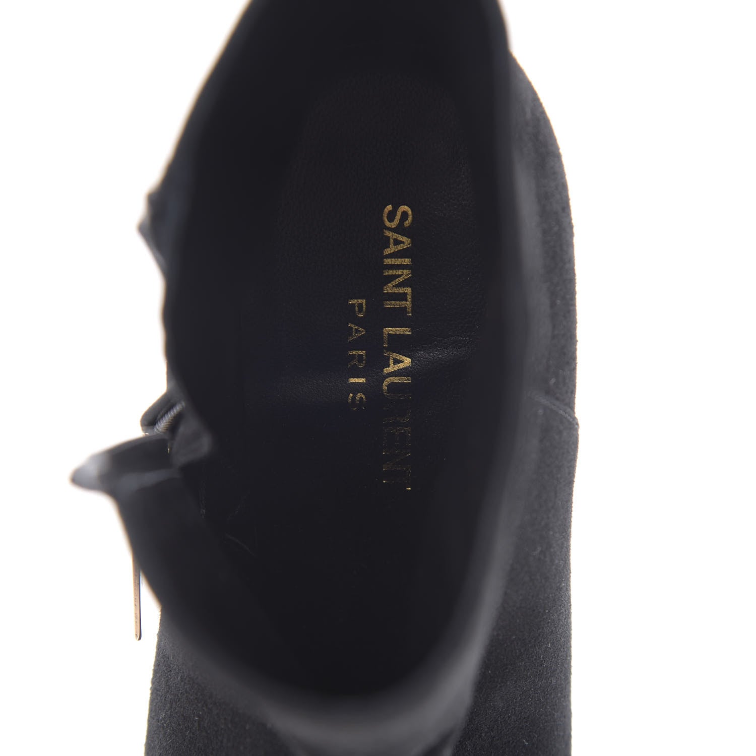 Saint Laurent Suede Loulou Ankle 95 Zip Boot 38.5 Black 6 of 10