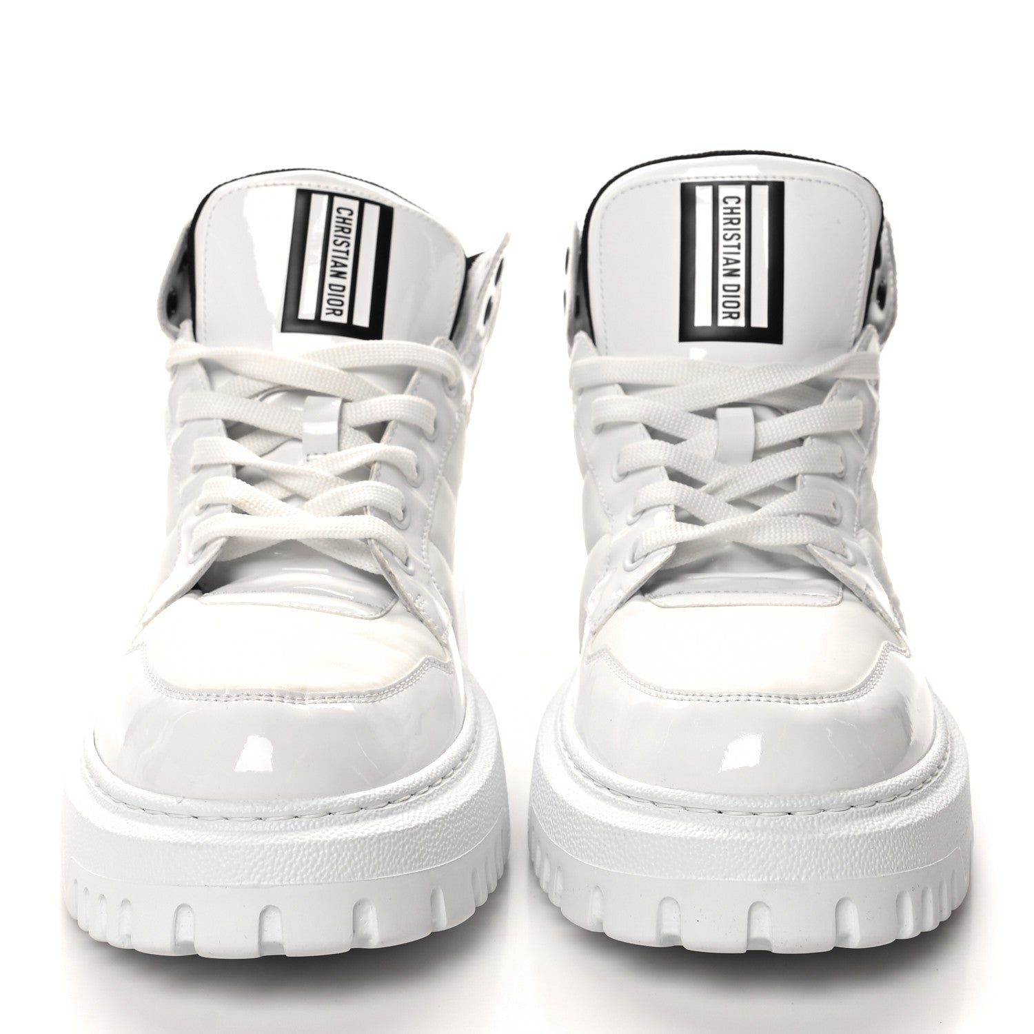 Christian Dior Nylon Fabric Womens D-Player High Top Sneakers 40 White Black 2 of 8