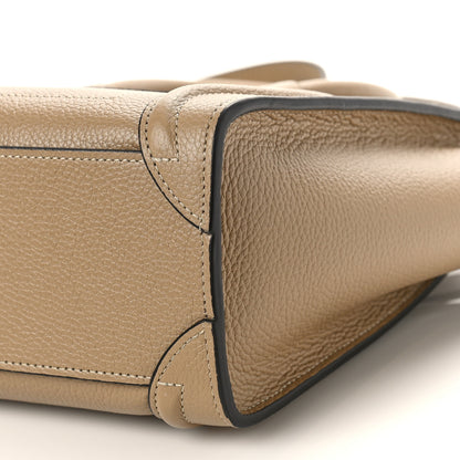 Celine Drummed Calfskin Nano Luggage Dune 8 of 8