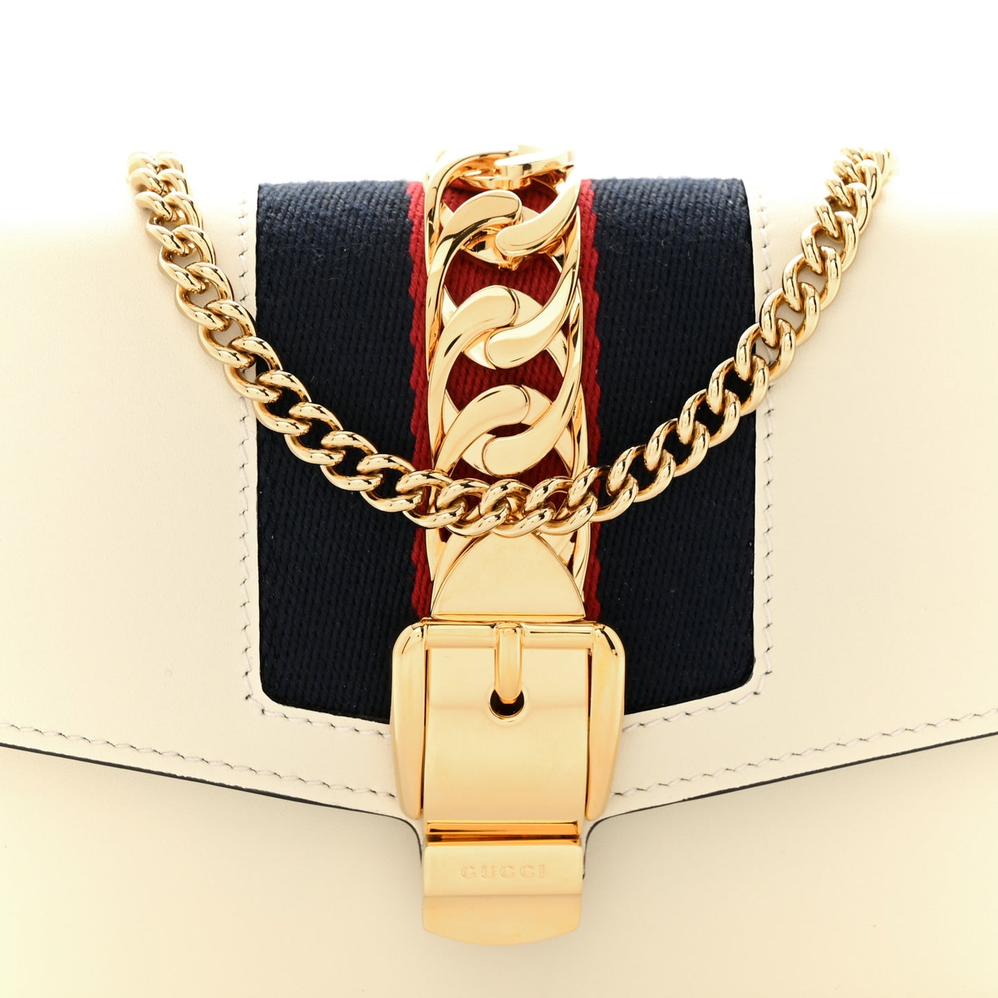 Calfskin Super Mini Sylvie Chain Shoulder Bag White
