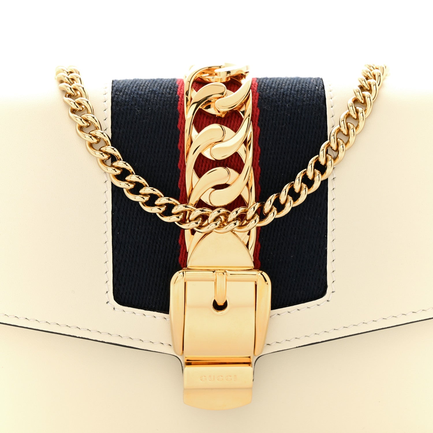 Gucci Calfskin Super Mini Sylvie Chain Shoulder Bag White 8 of 12