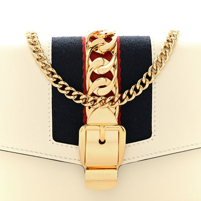 Gucci Calfskin Super Mini Sylvie Chain Shoulder Bag White 8 of 12