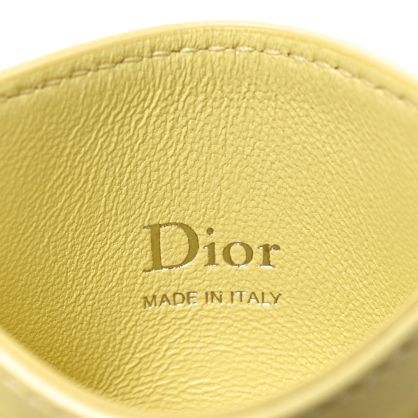 Lambskin Cannage Lady Dior Fressia Card Holder Mimosa