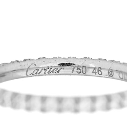 Cartier 18K White Gold Diamond 2mm Etincelle de Cartier Wedding Band Ring 46 3.75 4 of 5