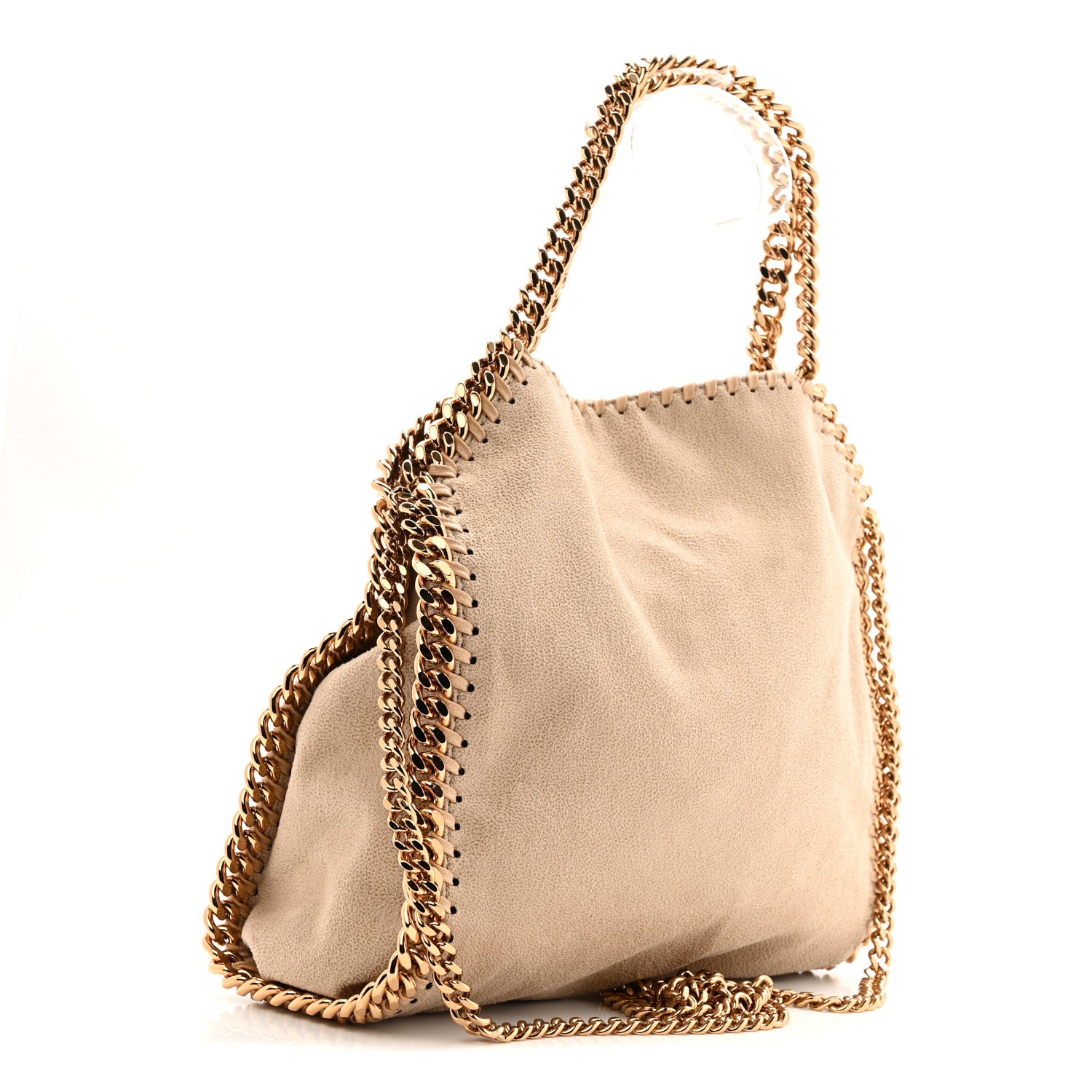 Stella McCartney Shaggy Deer Mini Falabella Fold Over Tote Beige 3 of 13
