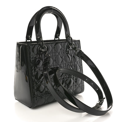 Christian Dior Ultraglossy Patent Cannage Medium Lady Dior Black 3 of 9