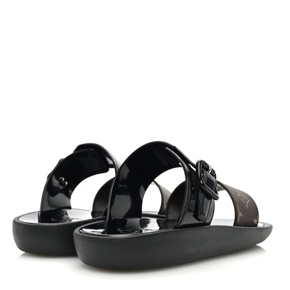Louis Vuitton Monogram Sunbath Flat Mule Sandals 39 Black 4 of 6