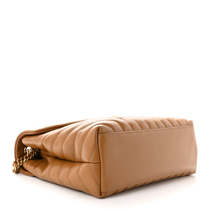 Saint Laurent Calfskin Y Quilted Monogram Medium Loulou Chain Satchel Dark Natural 4 of 10
