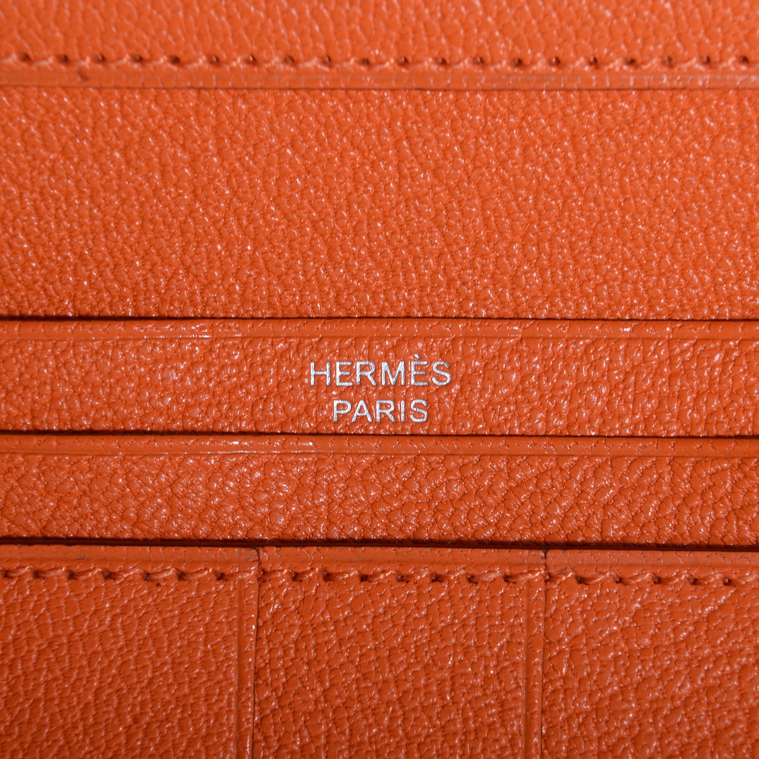 Hermes Chevre Mysore Bearn Wallet Orange 6 of 10
