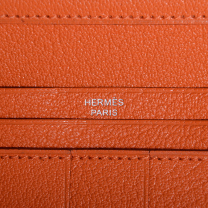 Hermes Chevre Mysore Bearn Wallet Orange 6 of 10