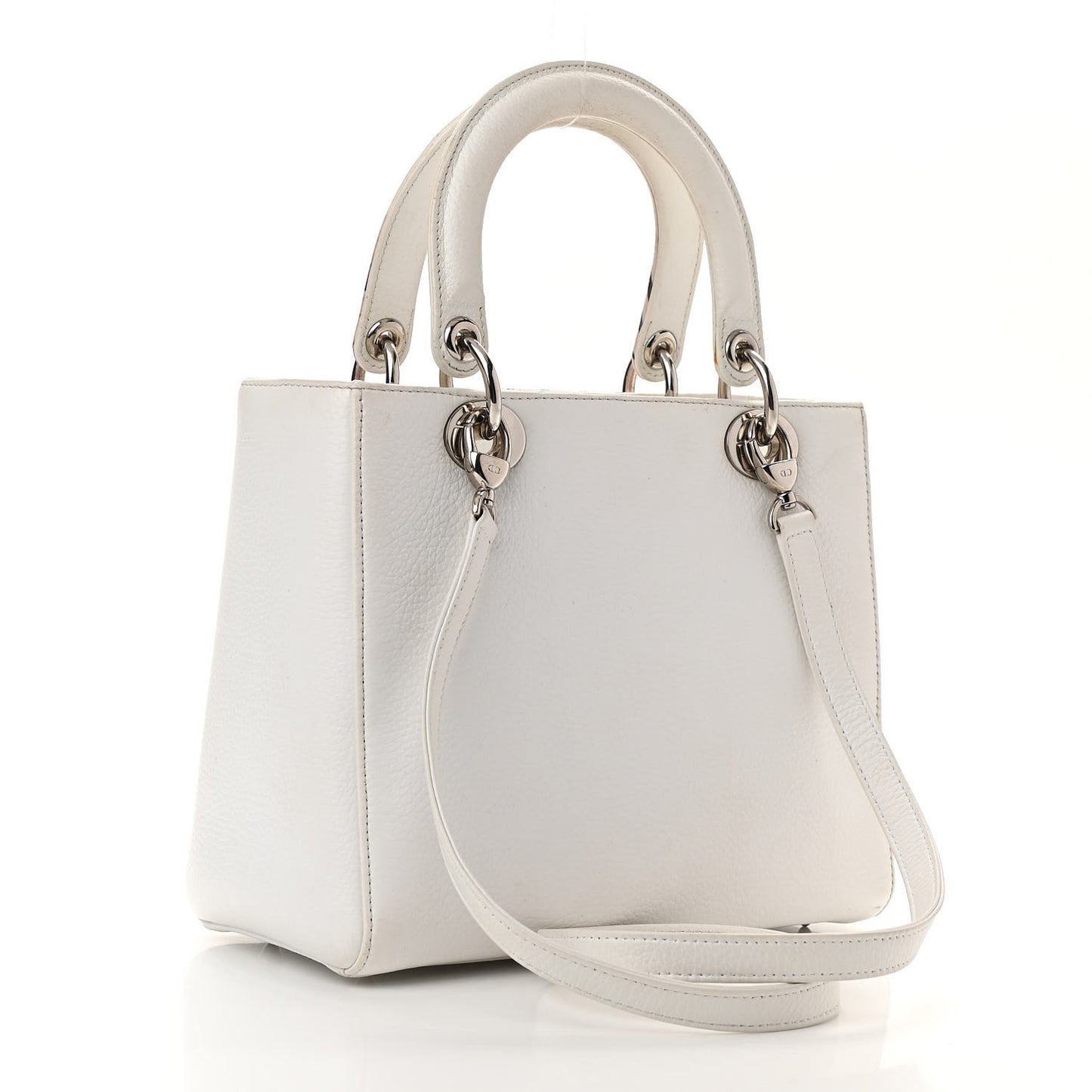Deerskin Floral Printed Medium Lady Dior White