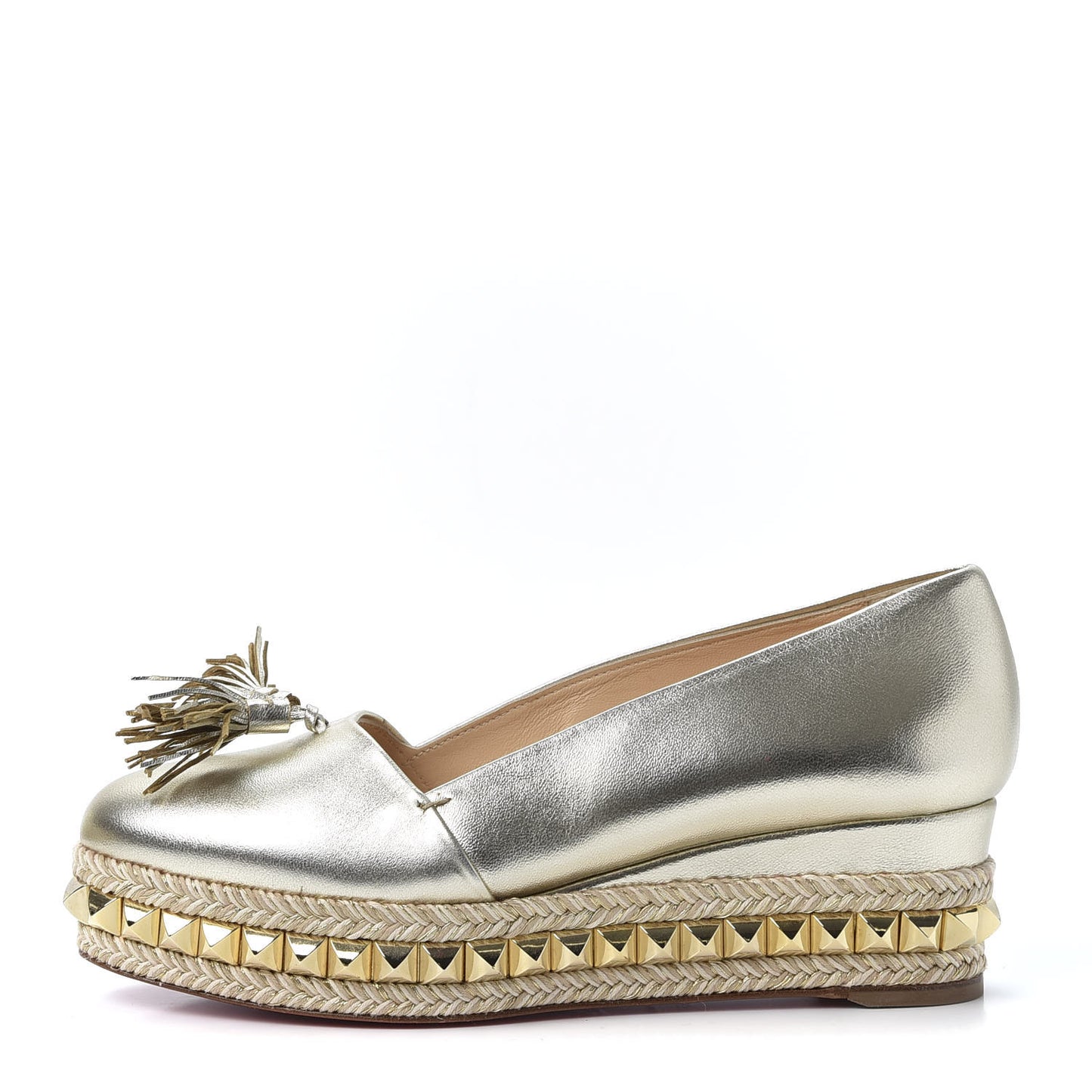 Metallic Nappa CA 70 Wedge Espadrilles 36 Platine