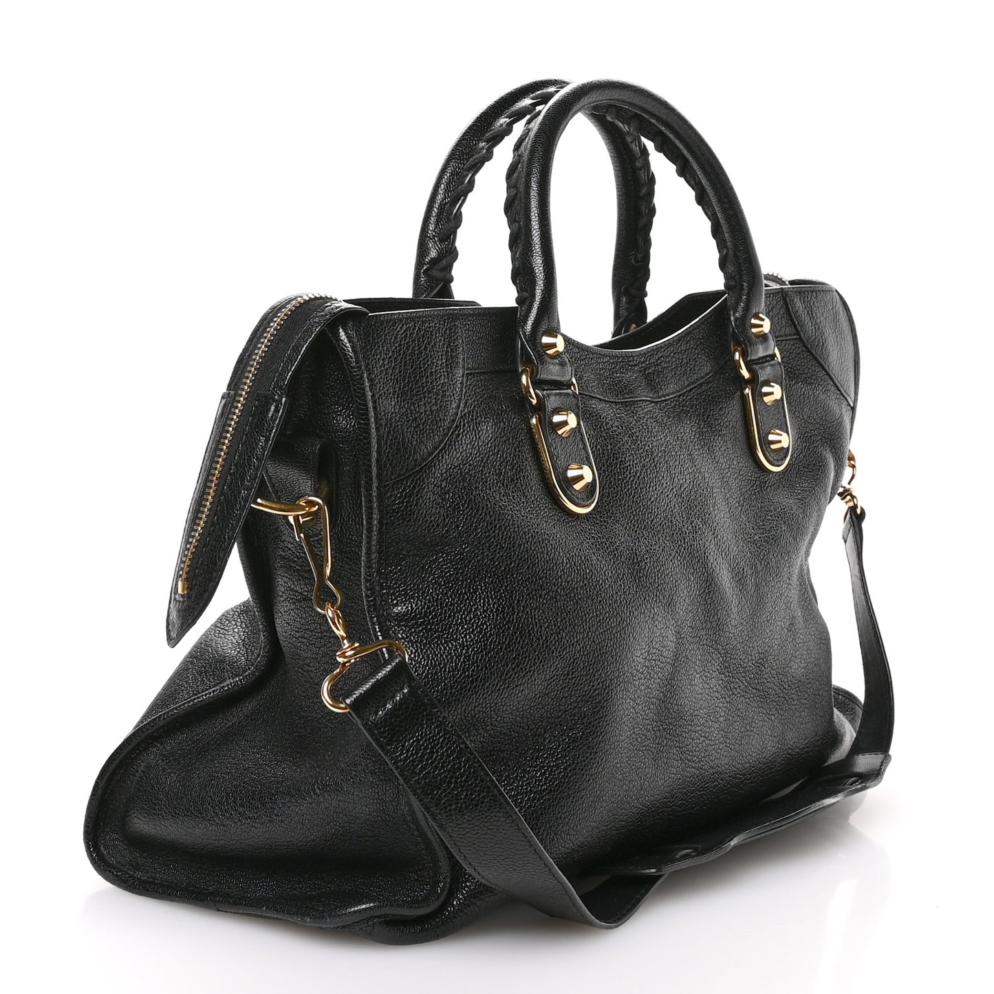 Chevre Gold Metallic Edge Hardware City Black