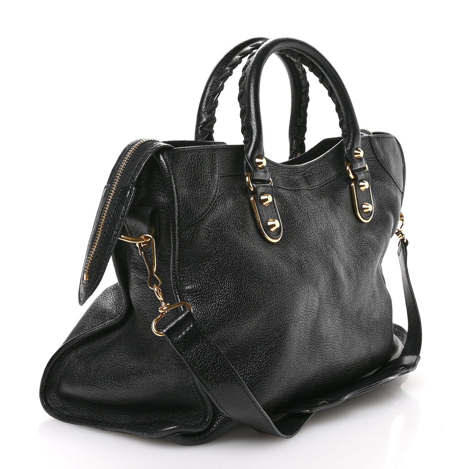 Balenciaga Chevre Gold Metallic Edge Hardware City Black 4 of 11