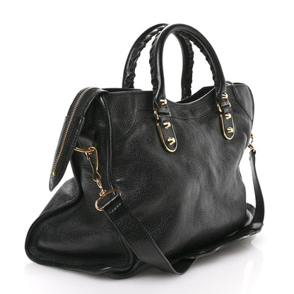 Balenciaga Chevre Gold Metallic Edge Hardware City Black 4 of 11