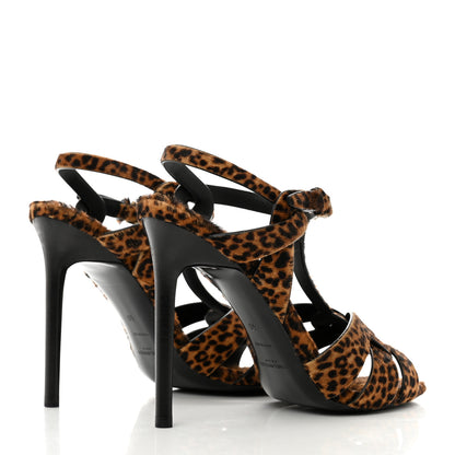 Saint Laurent Pony Hair Leopard Print Tribute 105 Sandals 40 Naturale 4 of 8