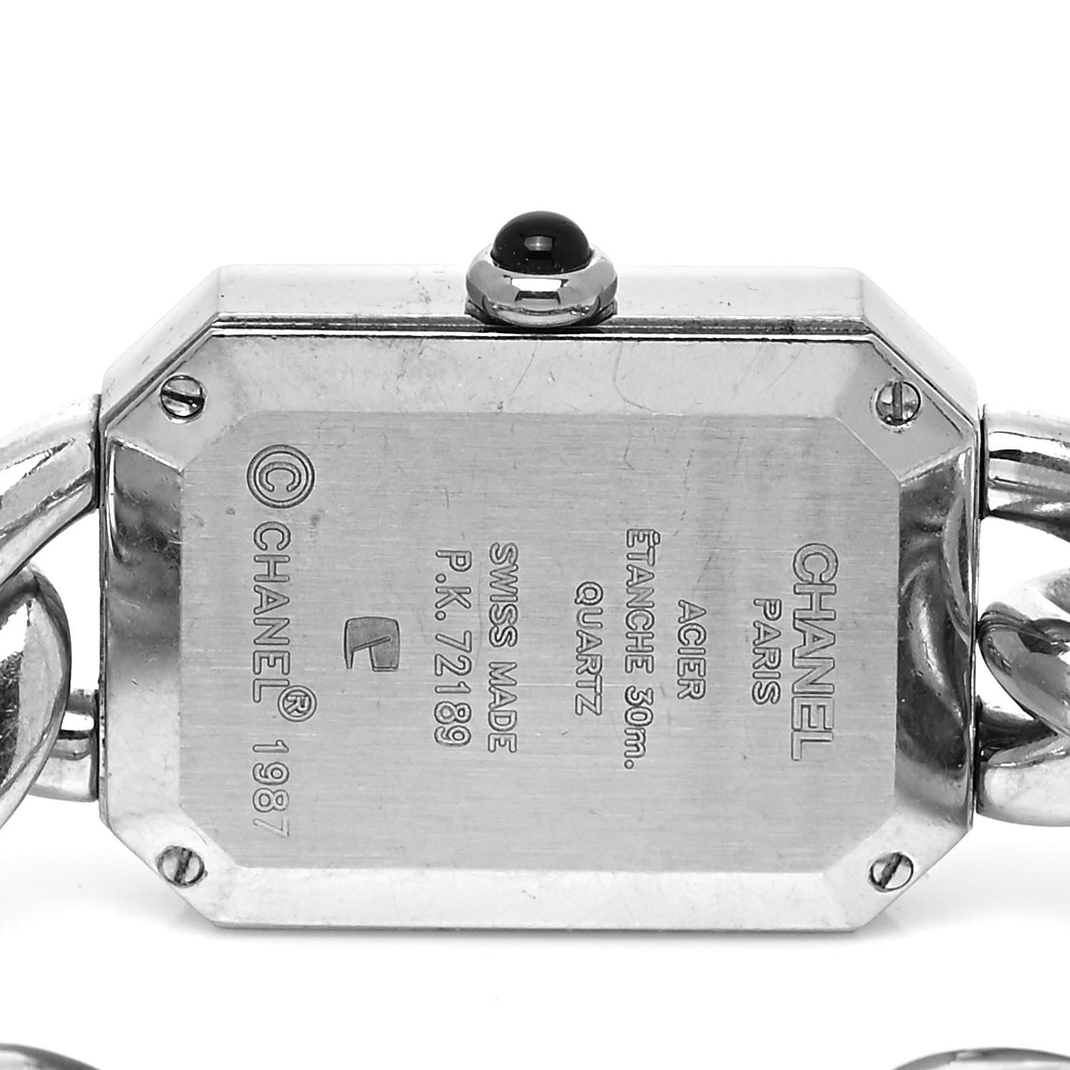 Chanel Stainless Steel 20mm Chain Premiere Quartz Watch Black M 4 of 4